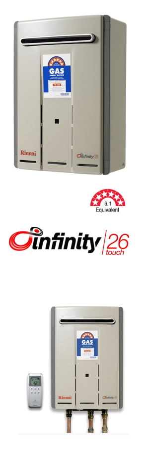 Rinnai Infinity 26 Touch available through your local, authorised agents at Australian Hot Water